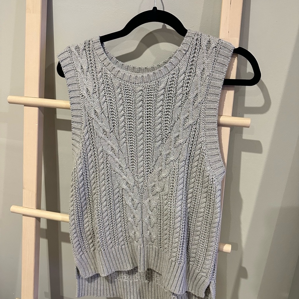 TAKING OFFERS Rachel Zoe Light Gray Cable Knit Sweater Vest SALE!